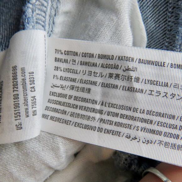 Abercrombie & Fitch Waist Tie Paperbag Mom High Rise Straight Leg Jeans 26/2R - Picture 8 of 8